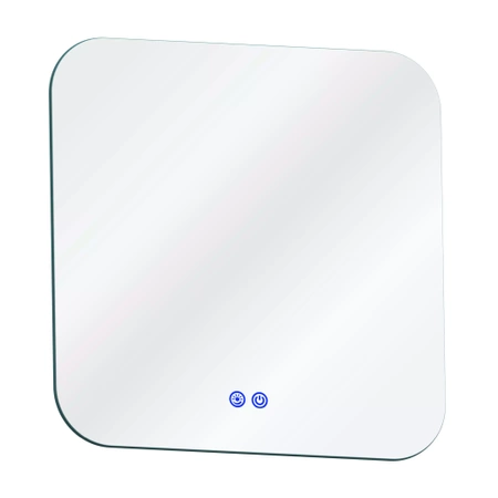 Lustro podświetlane LED kwadratowe zaokrąglone 60cm trzy barwy dotykowe