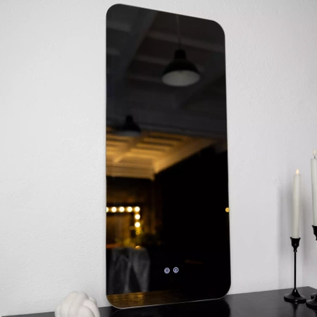 LED illuminated rectangular mirror 120x60cm three touch colors